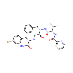CC(C)[C@H](NC(=O)c1ccccn1)C(=O)N[C@@H](Cc1ccccc1)[C@@H](O)CN[C@@H](Cc1ccc(Br)cc1)C(N)=O ZINC000014945942