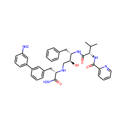 CC(C)[C@H](NC(=O)c1ccccn1)C(=O)N[C@@H](Cc1ccccc1)[C@@H](O)CN[C@@H](Cc1cccc(-c2cccc(N)c2)c1)C(N)=O ZINC000014945946