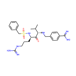 CC(C)[C@H](NCc1ccc(C(=N)N)cc1)C(=O)[C@@H](CCCNC(=N)N)NS(=O)(=O)Cc1ccccc1 ZINC000072177488