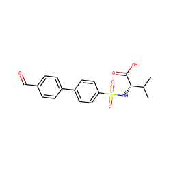 CC(C)[C@H](NS(=O)(=O)c1ccc(-c2ccc(C=O)cc2)cc1)C(=O)O ZINC000013803838