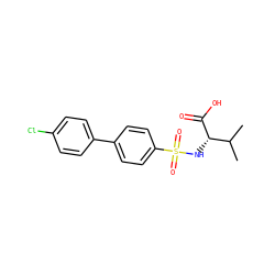 CC(C)[C@H](NS(=O)(=O)c1ccc(-c2ccc(Cl)cc2)cc1)C(=O)O ZINC000000578599