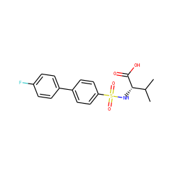 CC(C)[C@H](NS(=O)(=O)c1ccc(-c2ccc(F)cc2)cc1)C(=O)O ZINC000013534683