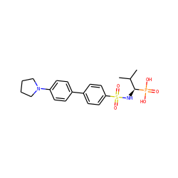 CC(C)[C@H](NS(=O)(=O)c1ccc(-c2ccc(N3CCCC3)cc2)cc1)P(=O)(O)O ZINC000028643124