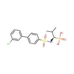 CC(C)[C@H](NS(=O)(=O)c1ccc(-c2cccc(Cl)c2)cc1)P(=O)(O)O ZINC000028639426