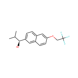 CC(C)[C@H](O)c1ccc2cc(OCC(F)(F)F)ccc2c1 ZINC000203910889