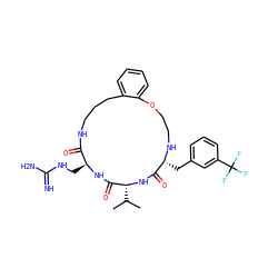 CC(C)[C@H]1NC(=O)[C@@H](Cc2cccc(C(F)(F)F)c2)NCCOc2ccccc2CCCNC(=O)[C@H](CNC(=N)N)NC1=O ZINC000028823457