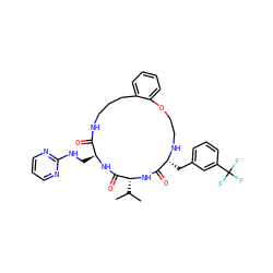 CC(C)[C@H]1NC(=O)[C@@H](Cc2cccc(C(F)(F)F)c2)NCCOc2ccccc2CCCNC(=O)[C@H](CNc2ncccn2)NC1=O ZINC000028823459