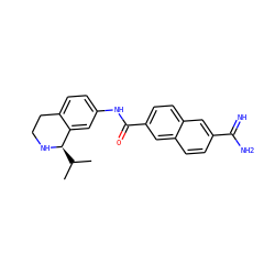 CC(C)[C@H]1NCCc2ccc(NC(=O)c3ccc4cc(C(=N)N)ccc4c3)cc21 ZINC000002047482
