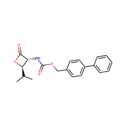CC(C)[C@H]1OC(=O)[C@@H]1NC(=O)OCc1ccc(-c2ccccc2)cc1 ZINC000148974268