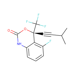 CC(C)C#C[C@]1(C(F)(F)F)OC(=O)Nc2cccc(F)c21 ZINC000013474518