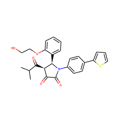 CC(C)C(=O)[C@@H]1C(=O)C(=O)N(c2ccc(-c3cccs3)cc2)[C@@H]1c1ccccc1OCCO ZINC000169695437