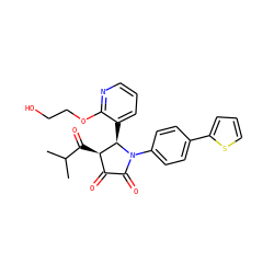 CC(C)C(=O)[C@@H]1C(=O)C(=O)N(c2ccc(-c3cccs3)cc2)[C@@H]1c1cccnc1OCCO ZINC000169695467