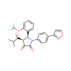 CC(C)C(=O)[C@@H]1C(=O)C(=O)N(c2ccc(-c3ccon3)cc2)[C@@H]1c1ccccc1OC(F)F ZINC000169695688