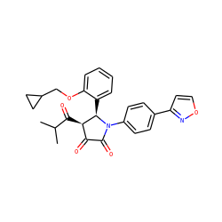 CC(C)C(=O)[C@@H]1C(=O)C(=O)N(c2ccc(-c3ccon3)cc2)[C@@H]1c1ccccc1OCC1CC1 ZINC000169696736