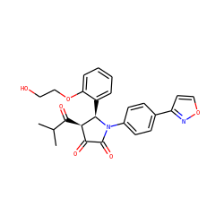 CC(C)C(=O)[C@@H]1C(=O)C(=O)N(c2ccc(-c3ccon3)cc2)[C@@H]1c1ccccc1OCCO ZINC000169695347