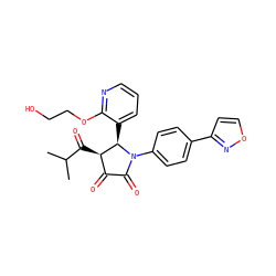 CC(C)C(=O)[C@@H]1C(=O)C(=O)N(c2ccc(-c3ccon3)cc2)[C@@H]1c1cccnc1OCCO ZINC000169695303
