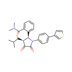 CC(C)C(=O)[C@@H]1C(=O)C(=O)N(c2ccc(-c3ccsc3)cc2)[C@@H]1c1ccccc1C(=O)N(C)C ZINC000169695523