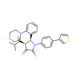 CC(C)C(=O)[C@@H]1C(=O)C(=O)N(c2ccc(-c3ccsc3)cc2)[C@@H]1c1ccccc1N1CCOCC1 ZINC000169696196