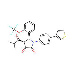CC(C)C(=O)[C@@H]1C(=O)C(=O)N(c2ccc(-c3ccsc3)cc2)[C@@H]1c1ccccc1OC(F)(F)F ZINC000169695713