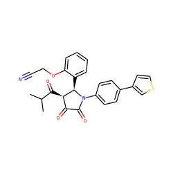 CC(C)C(=O)[C@@H]1C(=O)C(=O)N(c2ccc(-c3ccsc3)cc2)[C@@H]1c1ccccc1OCC#N ZINC000169695315
