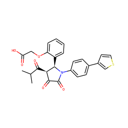 CC(C)C(=O)[C@@H]1C(=O)C(=O)N(c2ccc(-c3ccsc3)cc2)[C@@H]1c1ccccc1OCC(=O)O ZINC000169695323