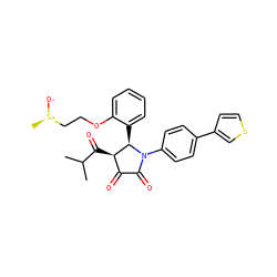 CC(C)C(=O)[C@@H]1C(=O)C(=O)N(c2ccc(-c3ccsc3)cc2)[C@@H]1c1ccccc1OCC[S@@+](C)[O-] ZINC000169695267