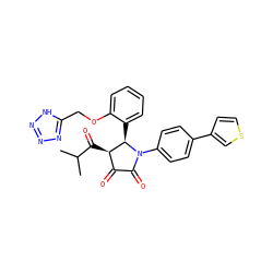 CC(C)C(=O)[C@@H]1C(=O)C(=O)N(c2ccc(-c3ccsc3)cc2)[C@@H]1c1ccccc1OCc1nnn[nH]1 ZINC000169695419