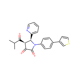 CC(C)C(=O)[C@@H]1C(=O)C(=O)N(c2ccc(-c3ccsc3)cc2)[C@@H]1c1ccccn1 ZINC000169695427