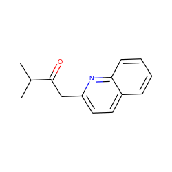 CC(C)C(=O)Cc1ccc2ccccc2n1 ZINC000037866080