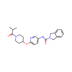CC(C)C(=O)N1CCC(Oc2ccc(NC(=O)N3Cc4ccccc4C3)cn2)CC1 ZINC000166009471