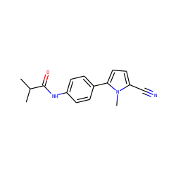 CC(C)C(=O)Nc1ccc(-c2ccc(C#N)n2C)cc1 ZINC000034875080