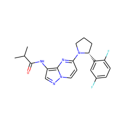 CC(C)C(=O)Nc1cnn2ccc(N3CCC[C@@H]3c3cc(F)ccc3F)nc12 ZINC000118412897