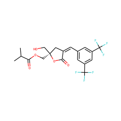 CC(C)C(=O)OC[C@]1(CO)C/C(=C/c2cc(C(F)(F)F)cc(C(F)(F)F)c2)C(=O)O1 ZINC000040860278