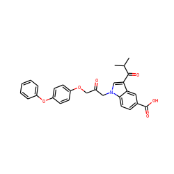 CC(C)C(=O)c1cn(CC(=O)COc2ccc(Oc3ccccc3)cc2)c2ccc(C(=O)O)cc12 ZINC000049112229
