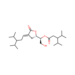 CC(C)C(C/C=C1\C[C@@H]([C@H](CO)OC(=O)CC(C(C)C)C(C)C)OC1=O)C(C)C ZINC000013812921