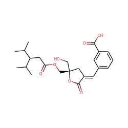 CC(C)C(CC(=O)OC[C@@]1(CO)C/C(=C\c2cccc(C(=O)O)c2)C(=O)O1)C(C)C ZINC000169345957