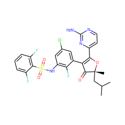 CC(C)C[C@@]1(C)OC(c2ccnc(N)n2)=C(c2cc(Cl)cc(NS(=O)(=O)c3c(F)cccc3F)c2F)C1=O ZINC000220299372