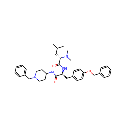 CC(C)C[C@@H](C(=O)N[C@@H](Cc1ccc(OCc2ccccc2)cc1)C(=O)NC1CCN(Cc2ccccc2)CC1)N(C)C ZINC000029481822