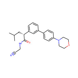 CC(C)C[C@@H](C(=O)NCC#N)c1cccc(-c2ccc(N3CCOCC3)cc2)c1 ZINC000013525597