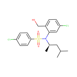 CC(C)C[C@@H](C)N(c1cc(Cl)ccc1CO)S(=O)(=O)c1ccc(Cl)cc1 ZINC000028823207