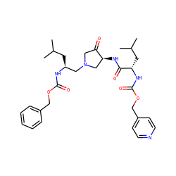 CC(C)C[C@@H](CN1CC(=O)[C@@H](NC(=O)[C@H](CC(C)C)NC(=O)OCc2ccncc2)C1)NC(=O)OCc1ccccc1 ZINC000084541644