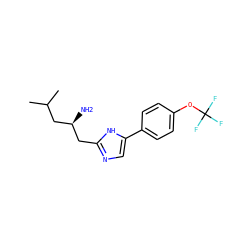 CC(C)C[C@@H](N)Cc1ncc(-c2ccc(OC(F)(F)F)cc2)[nH]1 ZINC001772645816