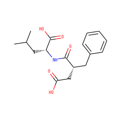 CC(C)C[C@@H](NC(=O)[C@@H](CC(=O)O)Cc1ccccc1)C(=O)O ZINC000027723247