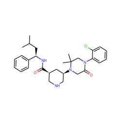 CC(C)C[C@@H](NC(=O)[C@@H]1CNC[C@H](N2CC(=O)N(c3ccccc3Cl)CC2(C)C)C1)c1ccccc1 ZINC000095564208