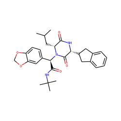CC(C)C[C@@H]1C(=O)N[C@H](C2Cc3ccccc3C2)C(=O)N1[C@@H](C(=O)NC(C)(C)C)c1ccc2c(c1)OCO2 ZINC000043531811