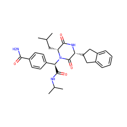 CC(C)C[C@@H]1C(=O)N[C@H](C2Cc3ccccc3C2)C(=O)N1[C@@H](C(=O)NC(C)C)c1ccc(C(N)=O)cc1 ZINC000013674891