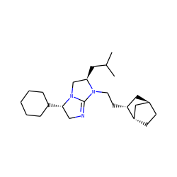 CC(C)C[C@@H]1CN2C(=NC[C@@H]2C2CCCCC2)N1CC[C@@H]1C[C@H]2CC[C@H]1C2 ZINC000253791476