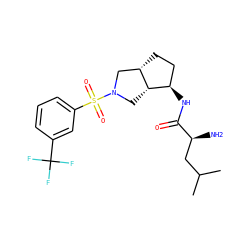 CC(C)C[C@H](N)C(=O)N[C@@H]1CC[C@H]2CN(S(=O)(=O)c3cccc(C(F)(F)F)c3)C[C@H]21 ZINC000096921262