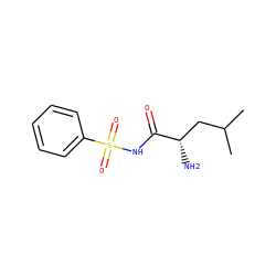 CC(C)C[C@H](N)C(=O)NS(=O)(=O)c1ccccc1 ZINC000232613763
