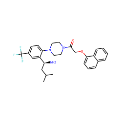 CC(C)C[C@H](N)c1cc(C(F)(F)F)ccc1N1CCN(C(=O)COc2cccc3ccccc23)CC1 ZINC000036285723